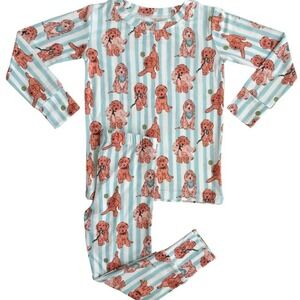 In My Jammers Bamboo blue puppy pajama set 3T